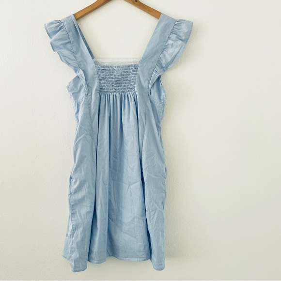 Draper James Maddie Embroidered Babydoll Dress in Blue Stripe - Picture 9 of 10